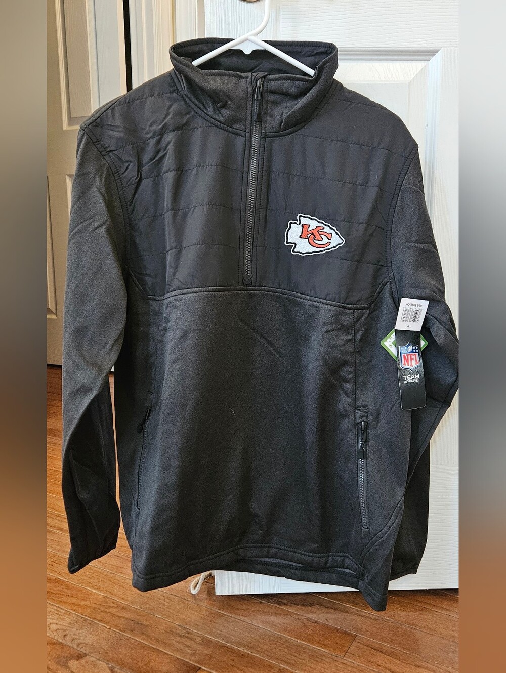 Kansas City Chiefs Men's Black Quarter-Zip Pullover Jacket